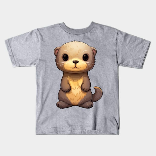 Cute Baby Otter Kids T-Shirt by CoolCarVideos